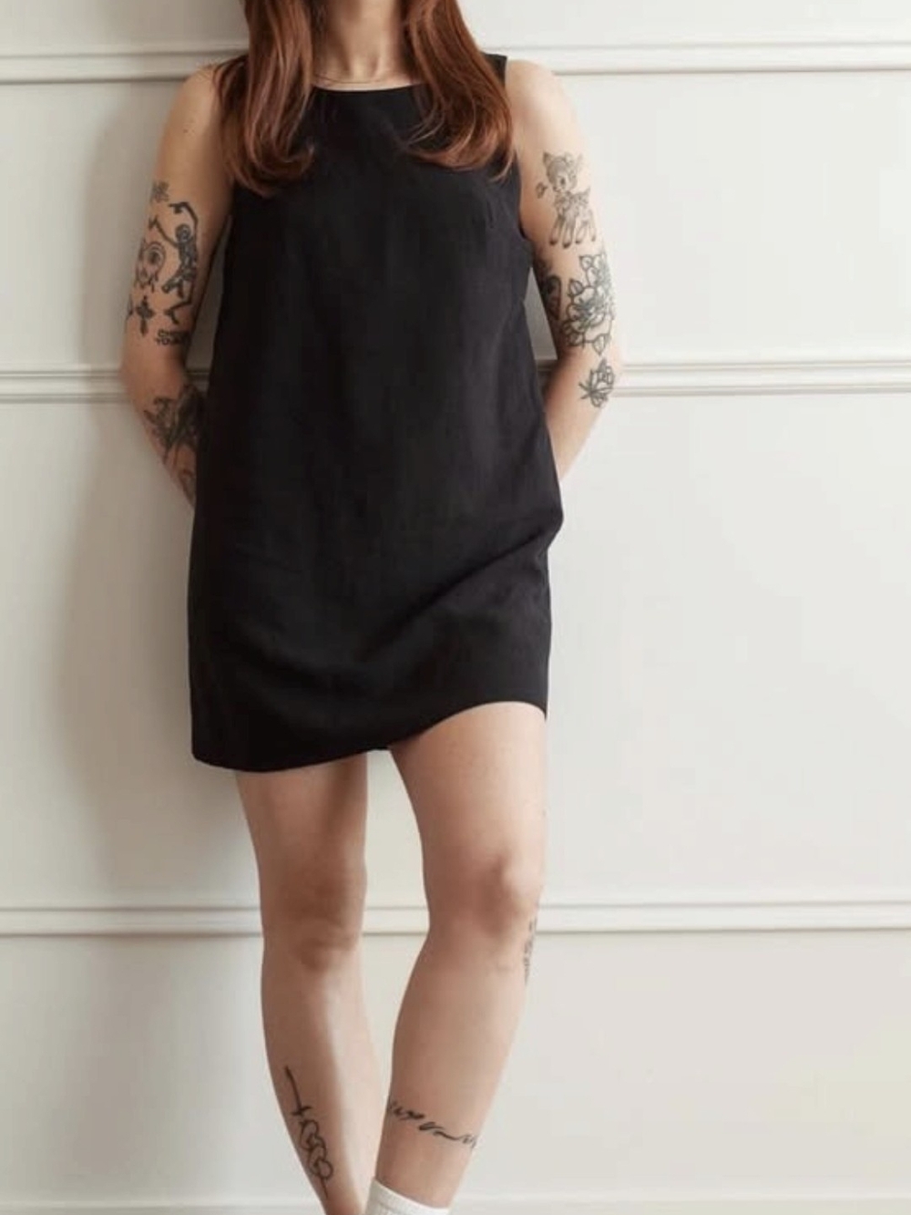 Minimal Black Sleeveless Mini Dress